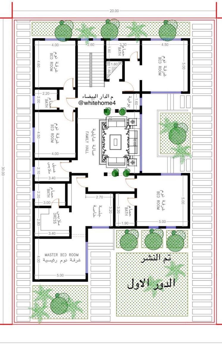 مخطط فلل صغيرة دورين - مخططات جديدة و رائعة لفلل دورين 6079 3