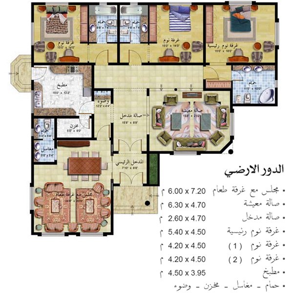 مخطط بيت شعبي - اجمل تصاميم المنازل الشعبيه 2091 6