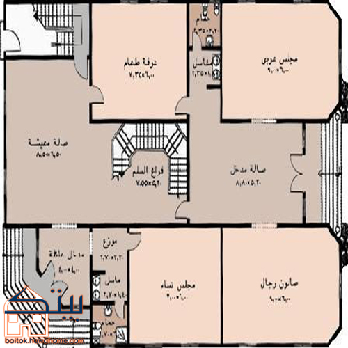 مخطط فلل صغيرة دورين - مخططات جديدة و رائعة لفلل دورين 6079 9