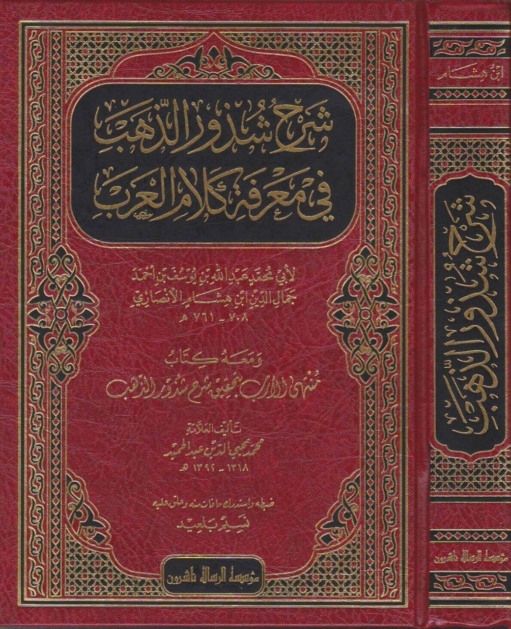 شرح شذور الذهب، كتاب خطير لا يفوتك 1876 2